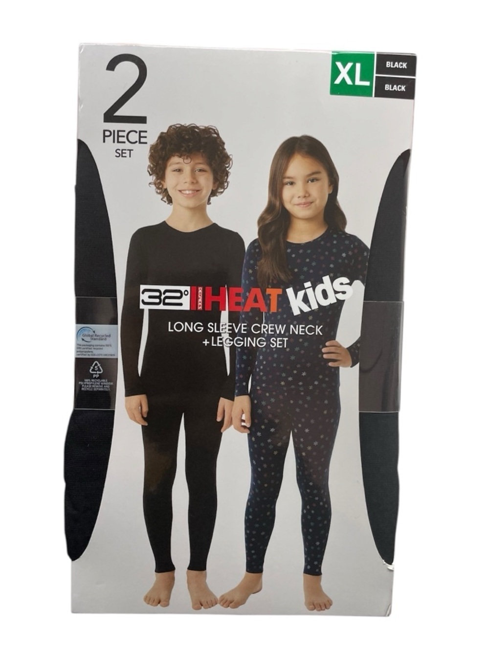 32° Heat Kids Long Sleeve Crew Neck + Legging Set Unisex Size: XL Color: Black